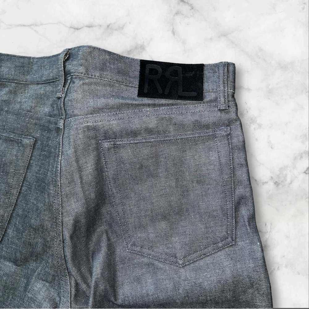 EUC RRL Selvedge Japanese Denim Jeans Grey Men Size 31w 34l Black Label Slim Fit - Picture 5 of 11